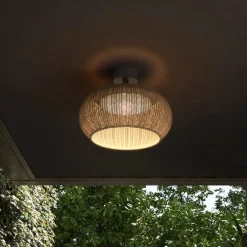 Bover utendørs taklampe Perris, brun/brun, Ø 47 cm| Taklamper Utendørs