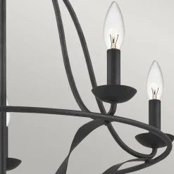 QUOIZEL Bradbury lysekrone, 5 lyskilder, grå New