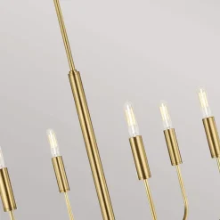 FEISS Brianna-lysekrone, seks lys, polert messing| Lysekroner