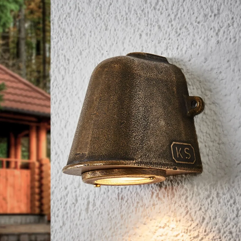 K.S. Verlichting Bronsefarget utendørs vegglampe Offshore| Vegglamper Utendørs
