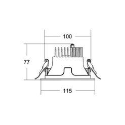 BRUMBERG Apollo Mini, facettert, DALI, rund, 3 500 K, hvit