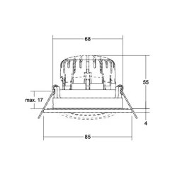 BRUMBERG BB23 innfelt IP65 RC driver rund hvit| Butikkbelysning