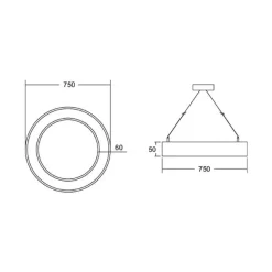 BRUMBERG Biro Circle Ring5 opp/ned Ø 75 cm på/av hvit 840 New