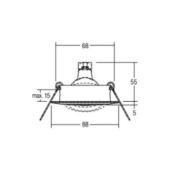 BRUMBERG Breena-R innfelt GX5.3 rund hvit blank| Butikkbelysning|Kontorbelysning