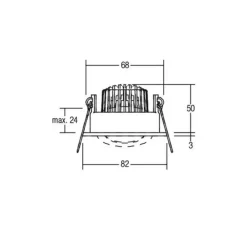 BRUMBERG downlight IP65 rund dimbar hvit Clearance