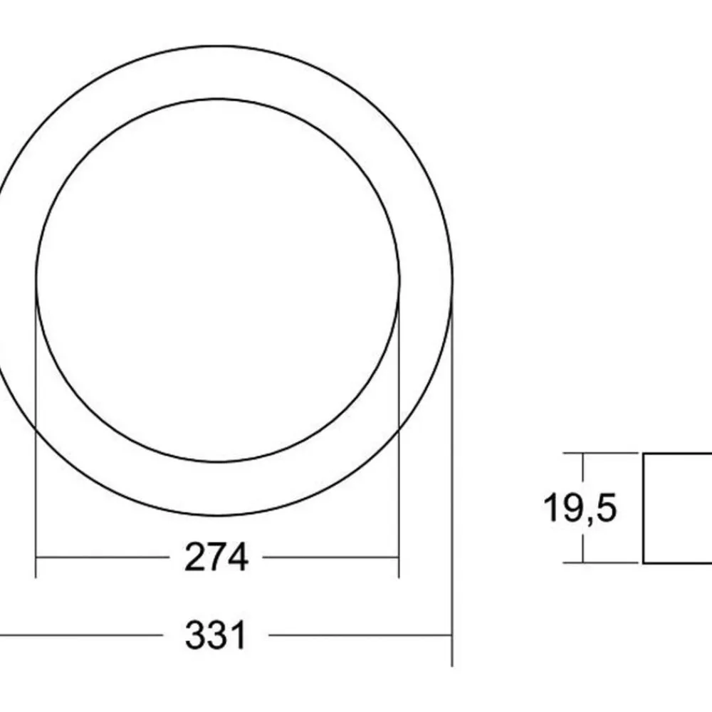 BRUMBERG frontring for Moon Maxi, Ø 33 cm, nikkel| Tilbehør