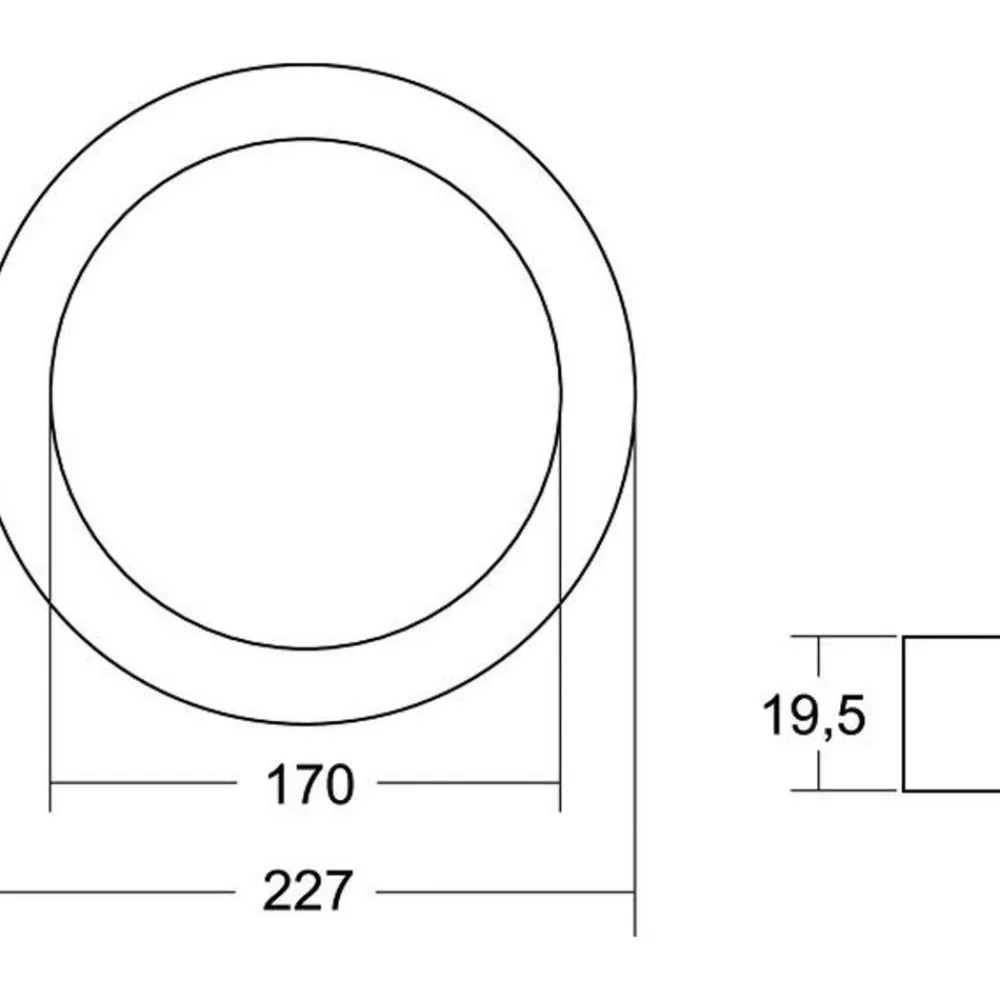 BRUMBERG frontring til Moon Midi, Ø22,5 cm, krom New