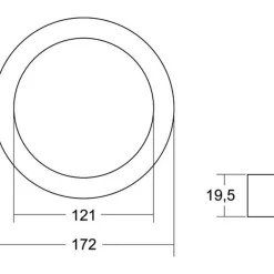 BRUMBERG frontring til Moon Mini, Ø 17 cm, krom| Tilbehør