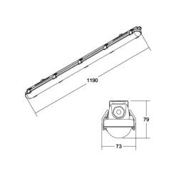 BRUMBERG Humid One baderomslys nødlys 119cm Best