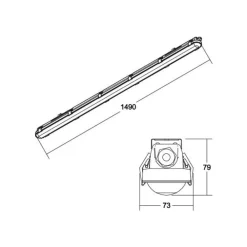 BRUMBERG Humid One lampe til våtrom, 28 W, 149 cm| Teknisk Lys