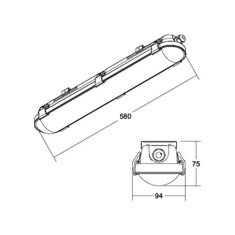 BRUMBERG Humid One Pro LED-badelys DALI 58cm| Teknisk Lys