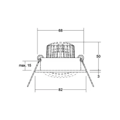 BRUMBERG LED innfelt spot Tirrel-R, dimbar, lys gull| Butikkbelysning|Downlights