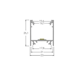 BRUMBERG monteringsprofil høyde 25 mm lengde 1 m sort| Lysstriper