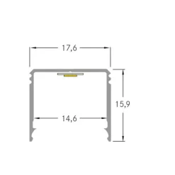 BRUMBERG One LED utenpåliggende monteringsprofil, aluminium, høy, 1 meter| Lysstriper