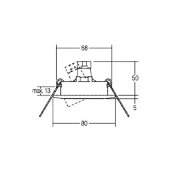 BRUMBERG Skuff innfelt spot svingbar hvit| Downlights