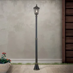 ORION Brun lysstolpe Fabio 1fl 211 cm| Lyktestolper