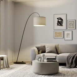 Nowodvorski Lighting Buelampe Alice med tekstilskjerm grå