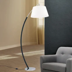 ORION Buelampe Philipp med stoffskjerm krom/svart Hot