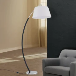 ORION Buelampe Philipp med stoffskjerm krom/svart Hot