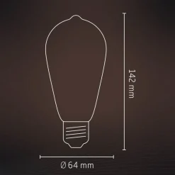 Calex E27 ST64 LED 3,5W LED filament gull 821| E27 Pærer|Dimbar Led-Pære