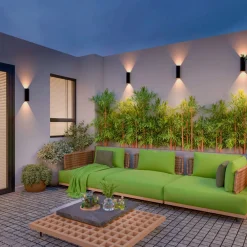 Calex LED utendørs LED-vegglampe Rund, opp/ned, høyde 23 cm, svart| Kommersiell Utebelysning