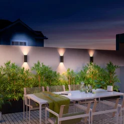 Calex LED utendørs vegglampe Rektangel opp/ned høyde 23cm sort Discount