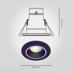 Calex Smart Halo downlight CCT RGB svart Hot