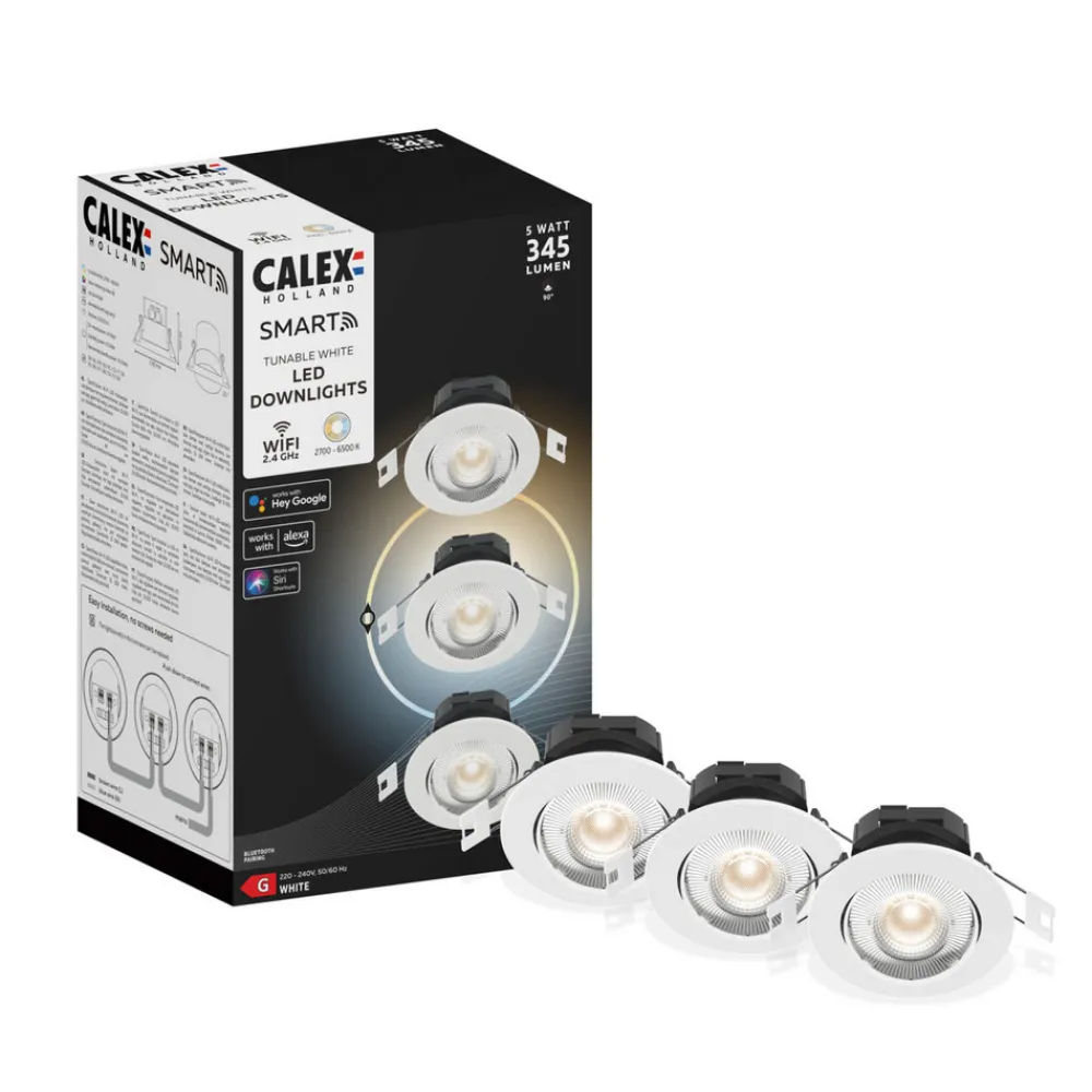 Calex Smart innfellingslampe, CCT hvit 3 enheter Discount