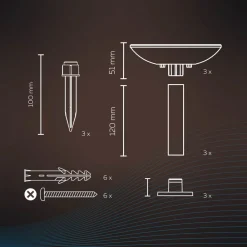 Calex Smart utendørs stiklampe med jordspyd CCT RGB 3stk