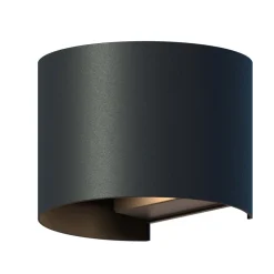 Calex utendørs LED-vegglampe oval, opp/ned, høyde 10 cm, svart| Kommersiell Utebelysning