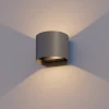Calex utendørs LED-vegglampe oval, opp/ned, høyde 10 cm, antrasitt| Kommersiell Utebelysning|Led-Utendørs