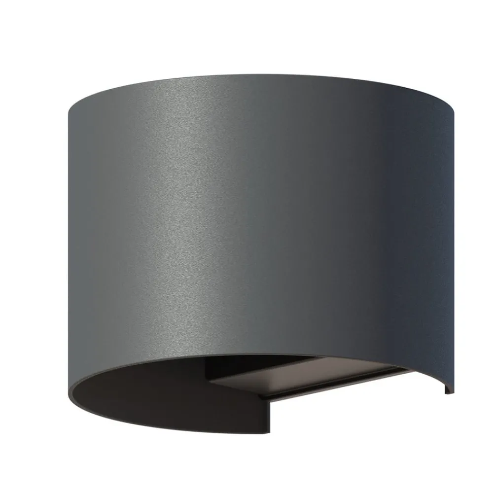 Calex utendørs LED-vegglampe oval, opp/ned, høyde 10 cm, antrasitt| Kommersiell Utebelysning|Led-Utendørs
