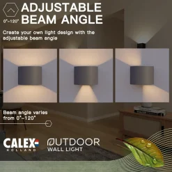 Calex utendørs LED-vegglampe oval, opp/ned, høyde 10 cm, antrasitt| Kommersiell Utebelysning|Led-Utendørs