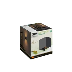 Calex utendørs LED-vegglampe Cube, opp/ned, høyde 10 cm, svart| Kommersiell Utebelysning|Led-Utendørs