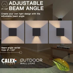 Calex utendørs LED-vegglampe Cube, opp/ned, høyde 10 cm, svart| Kommersiell Utebelysning|Led-Utendørs