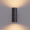 Calex utendørs vegglampe GU10 stål, opp/ned, 17 cm, svart| Vegglamper Utendørs