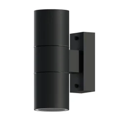 Calex utendørs vegglampe GU10 stål, opp/ned, 17 cm, svart| Vegglamper Utendørs