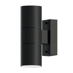 Calex utendørs vegglampe GU10 stål, opp/ned, 17 cm, svart| Vegglamper Utendørs