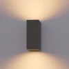 Calex utendørs vegglampe GU10, opp/ned, høyde 15 cm, antrasitt| Vegglamper Utendørs
