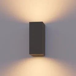 Calex utendørs vegglampe GU10, opp/ned, høyde 15 cm, antrasitt| Vegglamper Utendørs