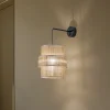 TK Lighting Calisto vegglampe, jute, naturbrun, bryter Sale