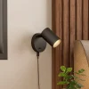 Deko-Light CAN TILT veggspot, svart, Ø 10 cm, metallbryter USB| Spotter I Tak