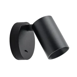 Deko-Light CAN TILT veggspot, svart, Ø 10 cm, metallbryter USB| Spotter I Tak