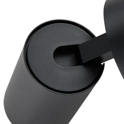 Deko-Light CAN TILT veggspot, svart, Ø 10 cm, metallbryter USB| Spotter I Tak