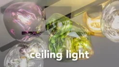 Eco-Light Canopus hengelampe, gullfarget, Ø 28 cm, glass, E27| Pendellamper