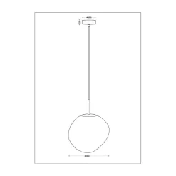 Eco-Light Canopus hengelampe, gullfarget, Ø 28 cm, glass, E27| Pendellamper