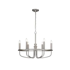 KICHLER Capitol Hill lysekrone, 6 lys, børstet nikkel| Lysekroner