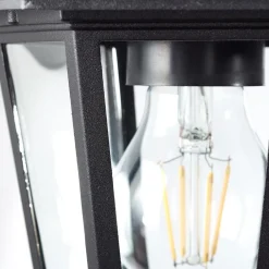 Brilliant Carleen utendørs vegglampe, pendel, svart, metall, glass| Vegglamper Utendørs