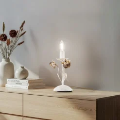 ONLI Carolina bordlampe, elfenbensfarget, 1 lyskilde, jern| Bordlamper