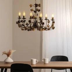 ONLI Carolina lysekrone, bronsefarget, 6 lyskilder, jern| Lysekroner